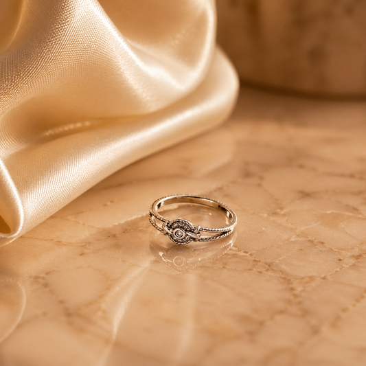 Elegant Silver Infinity Charm Ring for Women