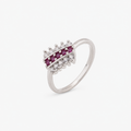 Ruby & Zircon Elegant Band Ring