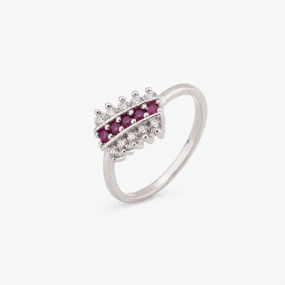 Ruby & Zircon Elegant Band Ring