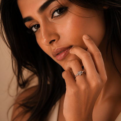 925 Sterling Silver Floral Minimal Ring