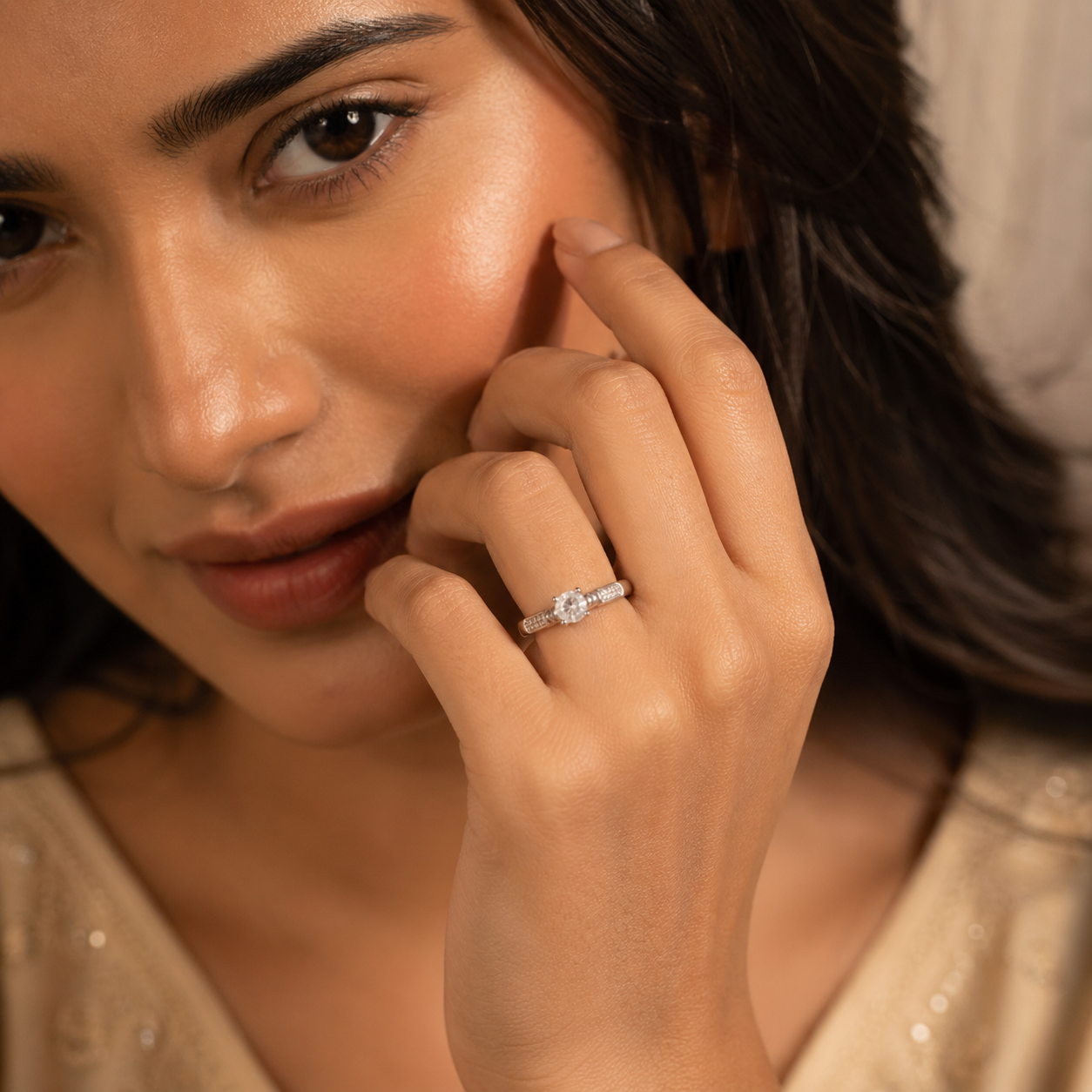 Sparkling Solitaire Ring