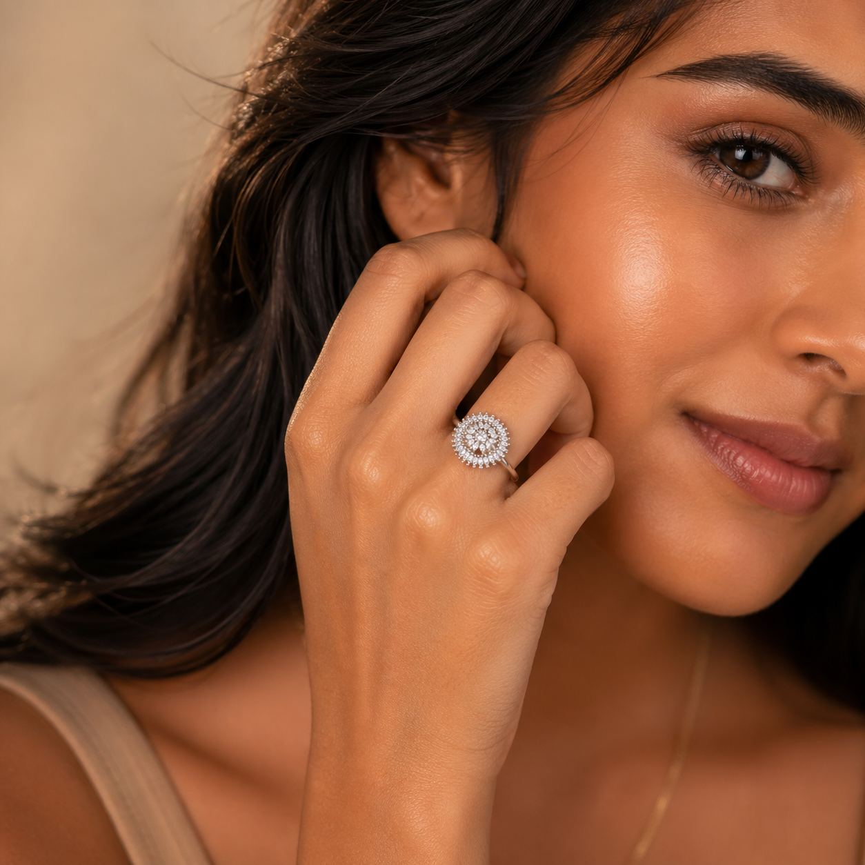 Floral Halo Statement Ring