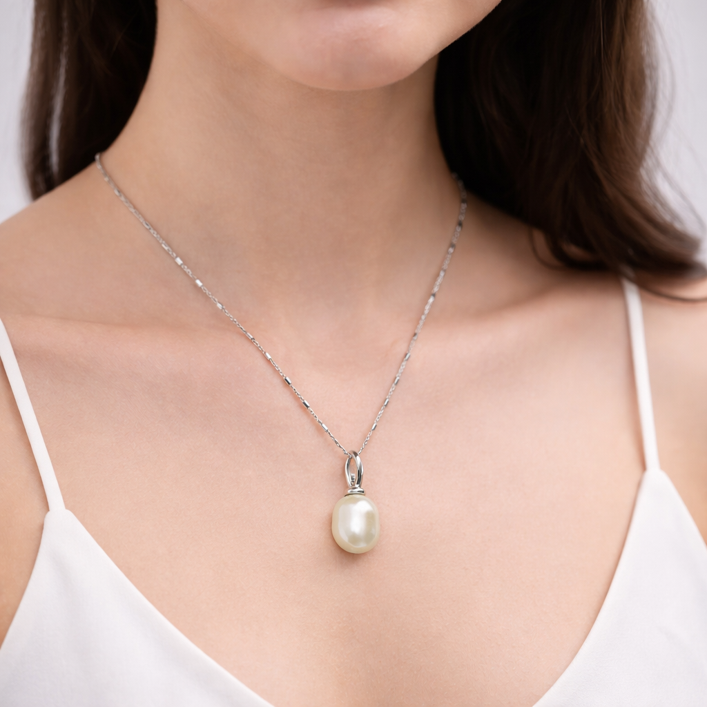 Elegant Freshwater Pearl Drop Pendant Necklace