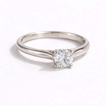 Silver Classic Solitaire Ring for Women | Elegant Round-Cut Stone in 925 Silver