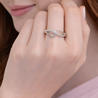 Elegant Infinity Twist Silver Ring for Women