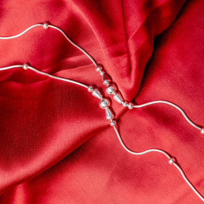 Minimal Bead Accent Silver Anklet