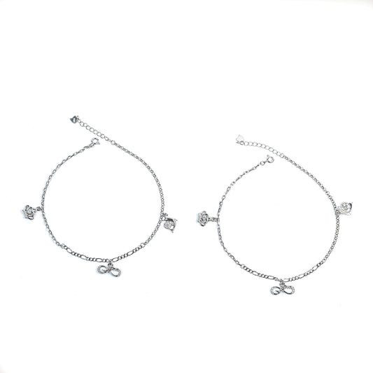 Eternal Love Infinity Charm Silver Anklet