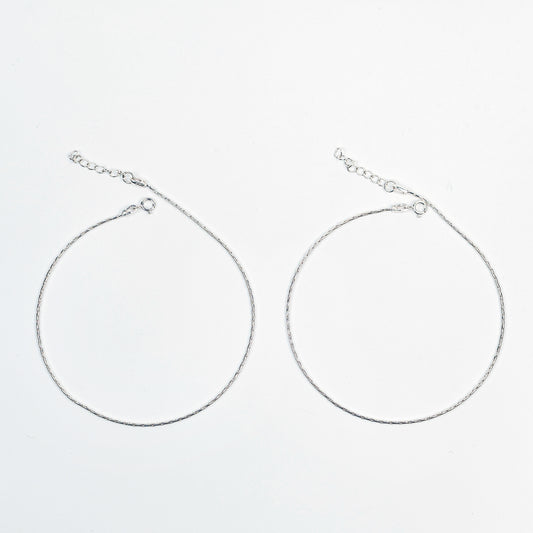 Classic Minimal Silver Chain Anklet