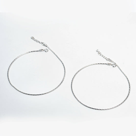 Classic Minimal Silver Chain Anklet