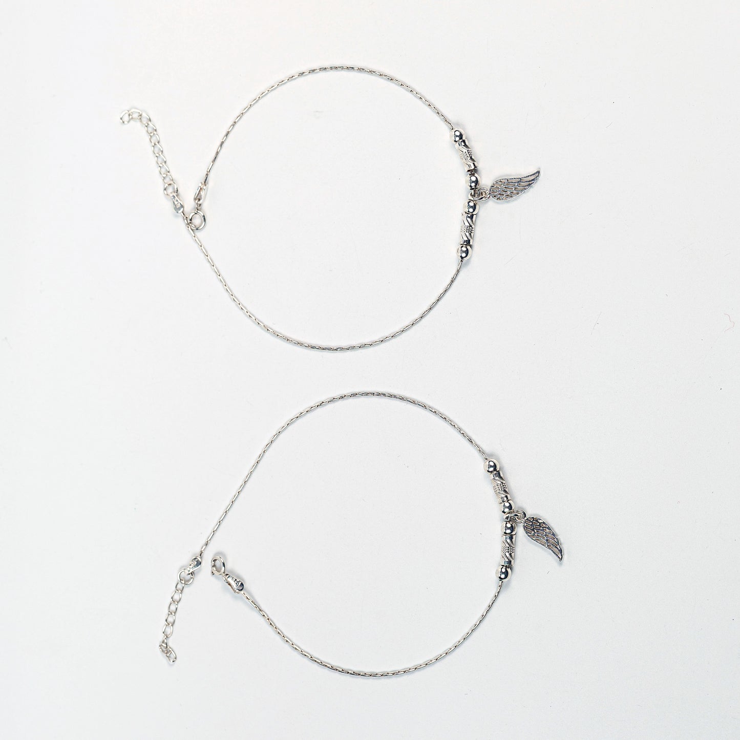 Lucky Wings Charm Silver Anklet