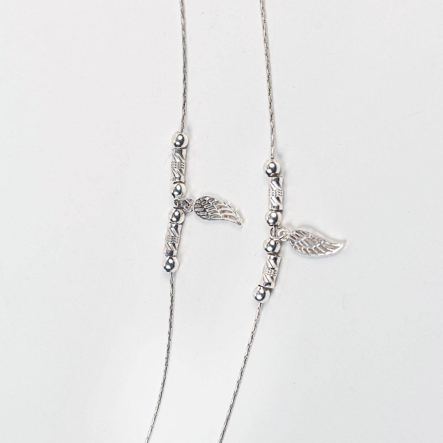 Lucky Wings Charm Silver Anklet