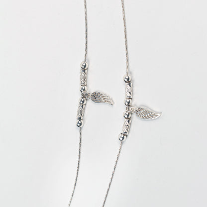 Lucky Wings Charm Silver Anklet