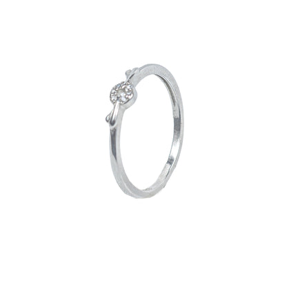 Delicate Infinity Knot Zircon 925 Silver Ring