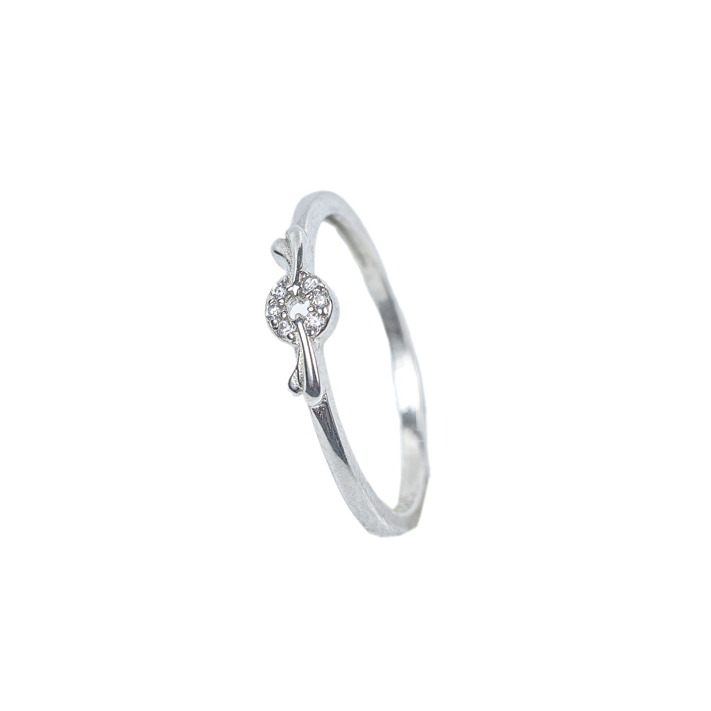 Delicate Infinity Knot Zircon 925 Silver Ring