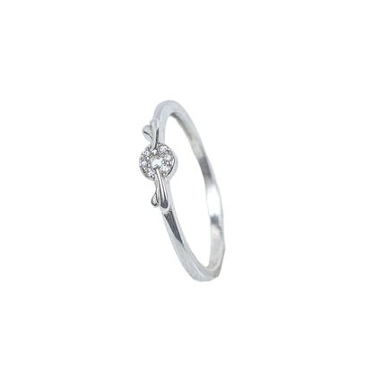 Delicate Infinity Knot Zircon 925 Silver Ring