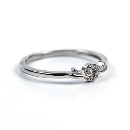 Delicate Infinity Knot Zircon 925 Silver Ring