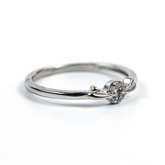 Delicate Infinity Knot Zircon 925 Silver Ring