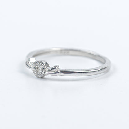 Delicate Infinity Knot Zircon 925 Silver Ring