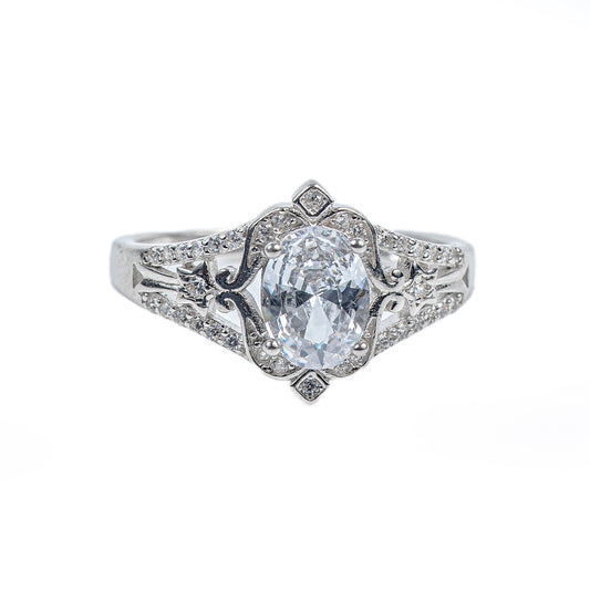 Classic Solitaire 925 Sterling Silver Zircon Ring