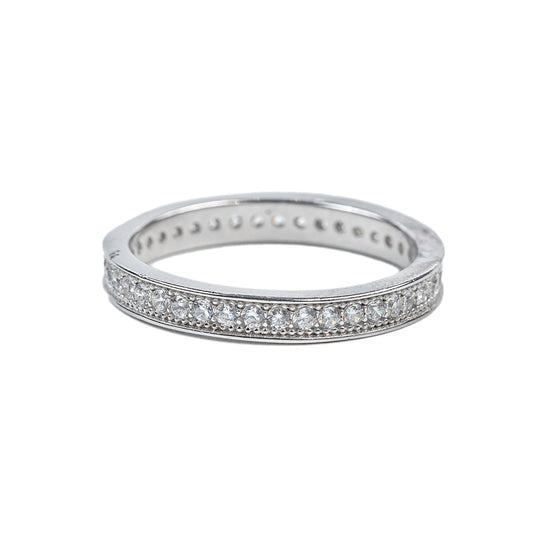 Classic Eternity 925 Sterling Silver Zircon Band Ring