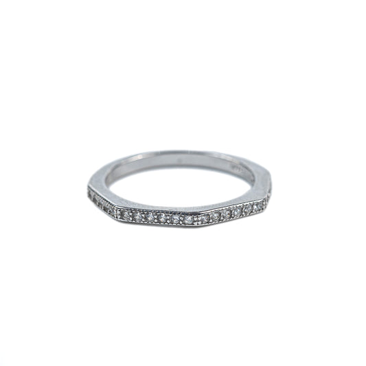 Modern Edge 925 Sterling Silver Zircon Band Ring