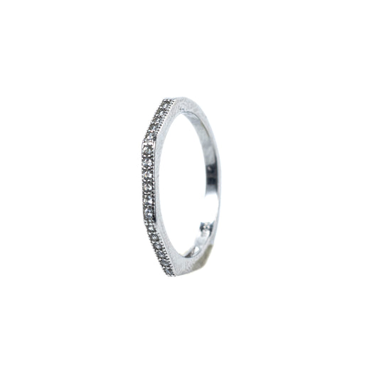 Modern Edge 925 Sterling Silver Zircon Band Ring