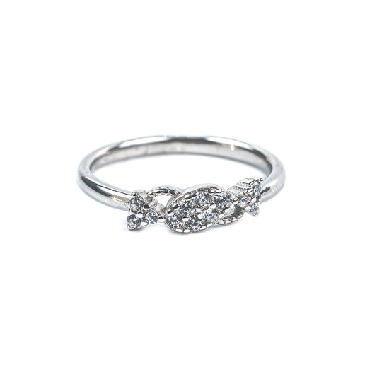 Modern Square Sparkle 925 Sterling Silver Zircon Ring