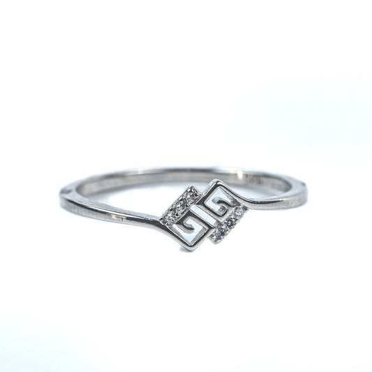 Geometric Double Square Zircon Ring – 925 Sterling Silver