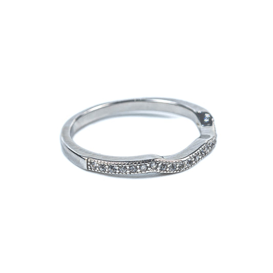 Wave-Line Zircon 925 Silver Ring – Minimal Sparkle Band