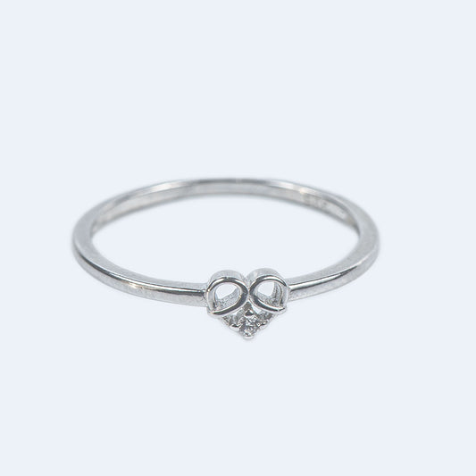 Delicate Heart Sparkle 925 Silver Ring – Minimal Zircon Love Design