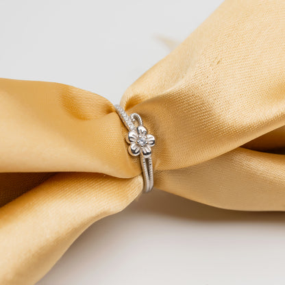 Silver Floral Sparkle Ring for Women | Elegant 925 Silver Flower Ring with Zircon