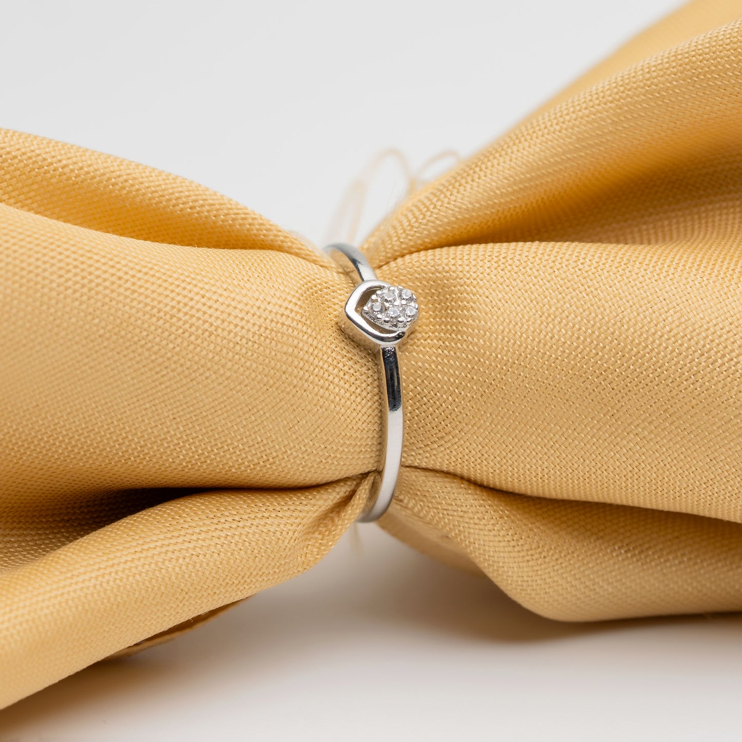 Silver Petite Pear Sparkle Ring