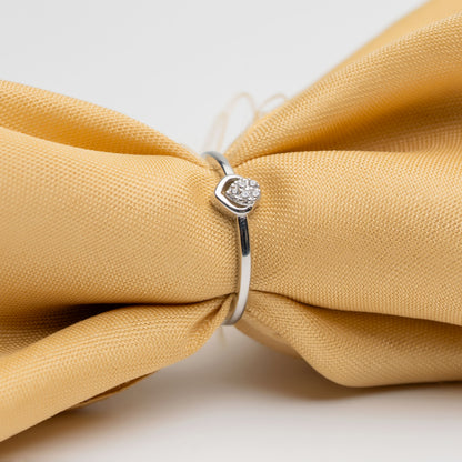 Silver Petite Pear Sparkle Ring