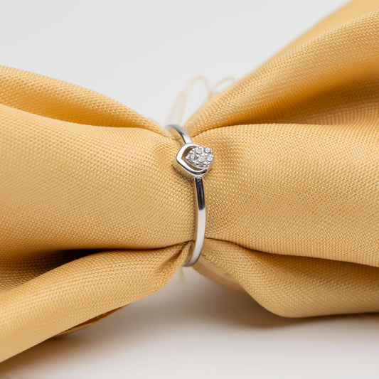 Silver Petite Pear Sparkle Ring