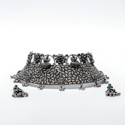 The Heritage Leaf Oxidized Choker Set