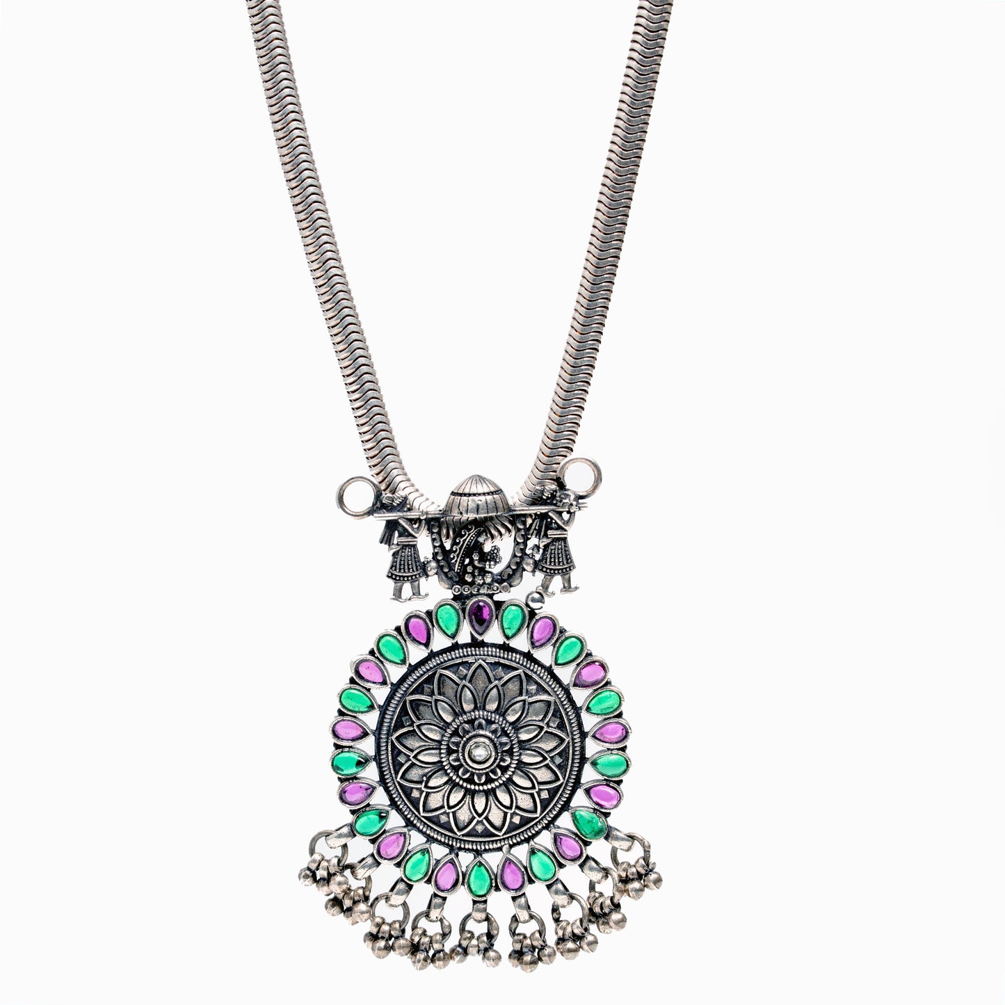 Heritage Kundan Chakra Pendant Necklace