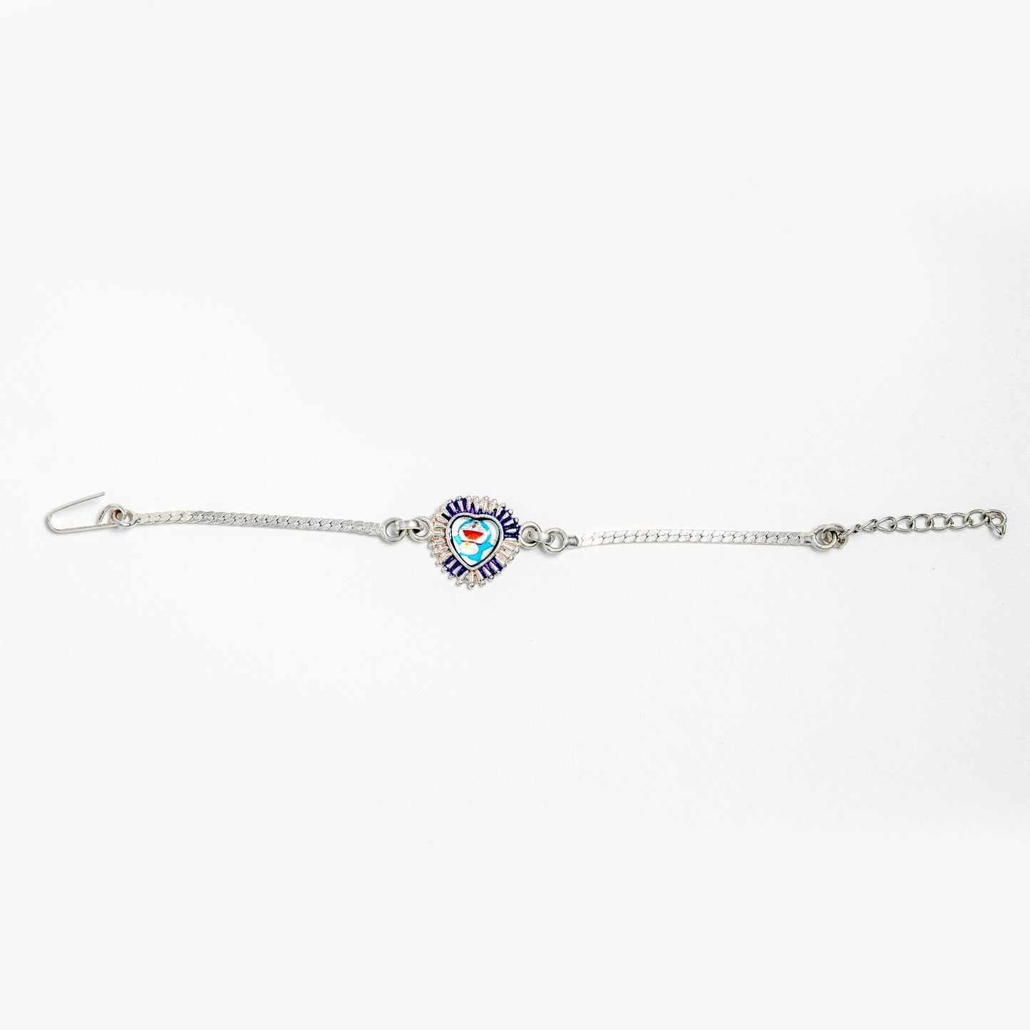 Silver Heart Charm Bracelet for Women | Colourful Enamel Heart Design in 925 Silver