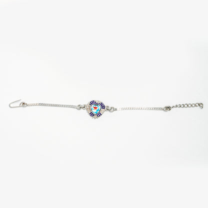 Silver Heart Charm Bracelet for Women | Colourful Enamel Heart Design in 925 Silver