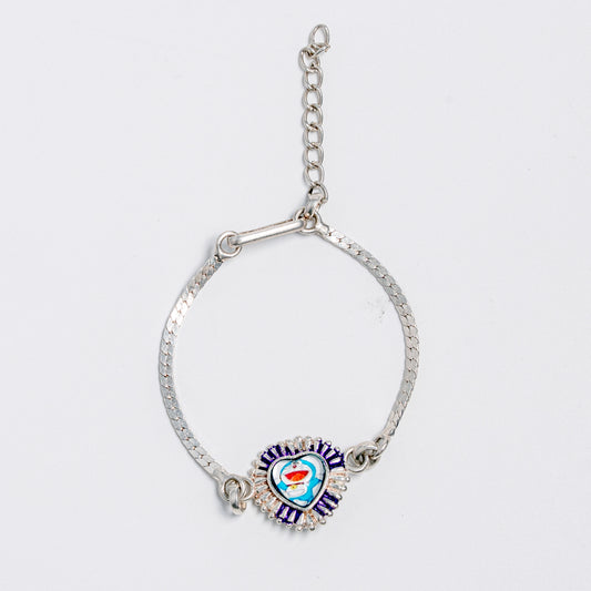 Silver Heart Charm Bracelet for Women | Colourful Enamel Heart Design in 925 Silver