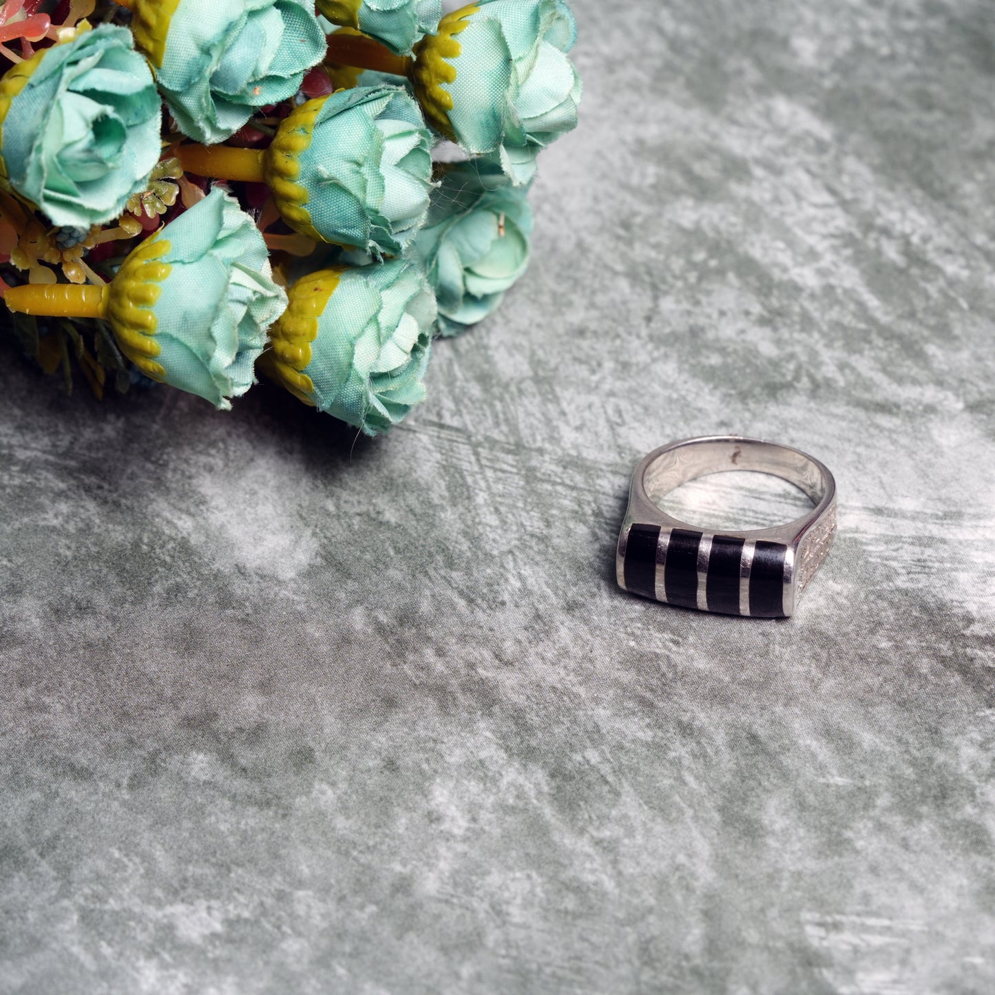 The Aztec Inlay Statement Ring