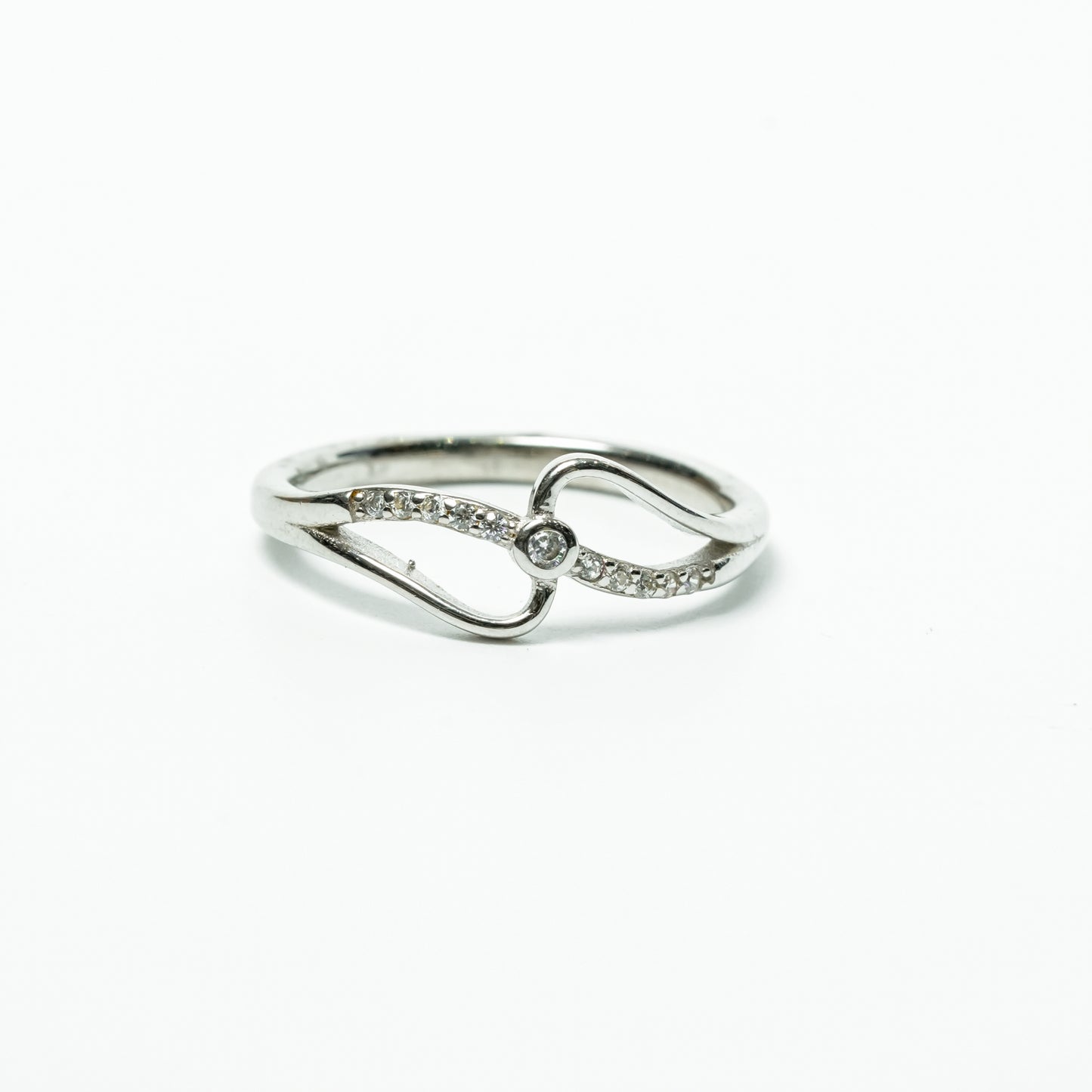 Elegant Infinity Twist Silver Ring for Women
