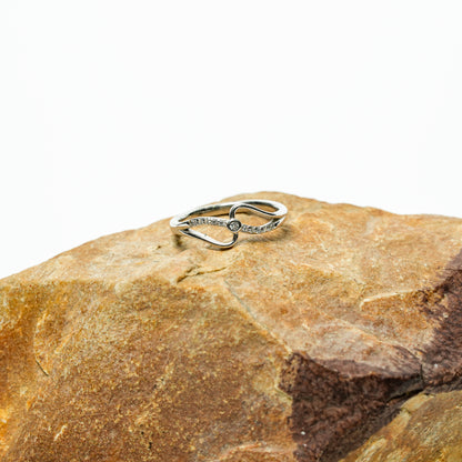 Elegant Infinity Twist Silver Ring for Women