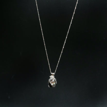 Midnight Pearl Vine Pendant Necklace