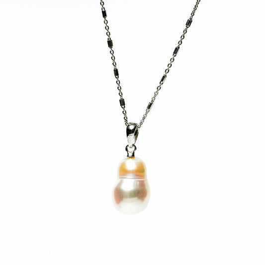 Golden Dew Pearl Pendant Necklace
