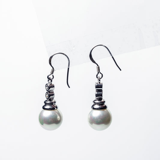 Elegant Freshwater Pearl Drop Earrings in Sterling Silver