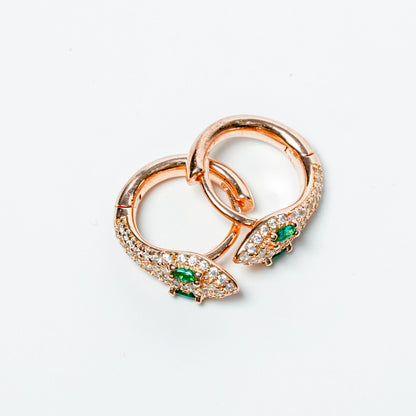 Sterling Silver CZ Huggie Hoop Earrings