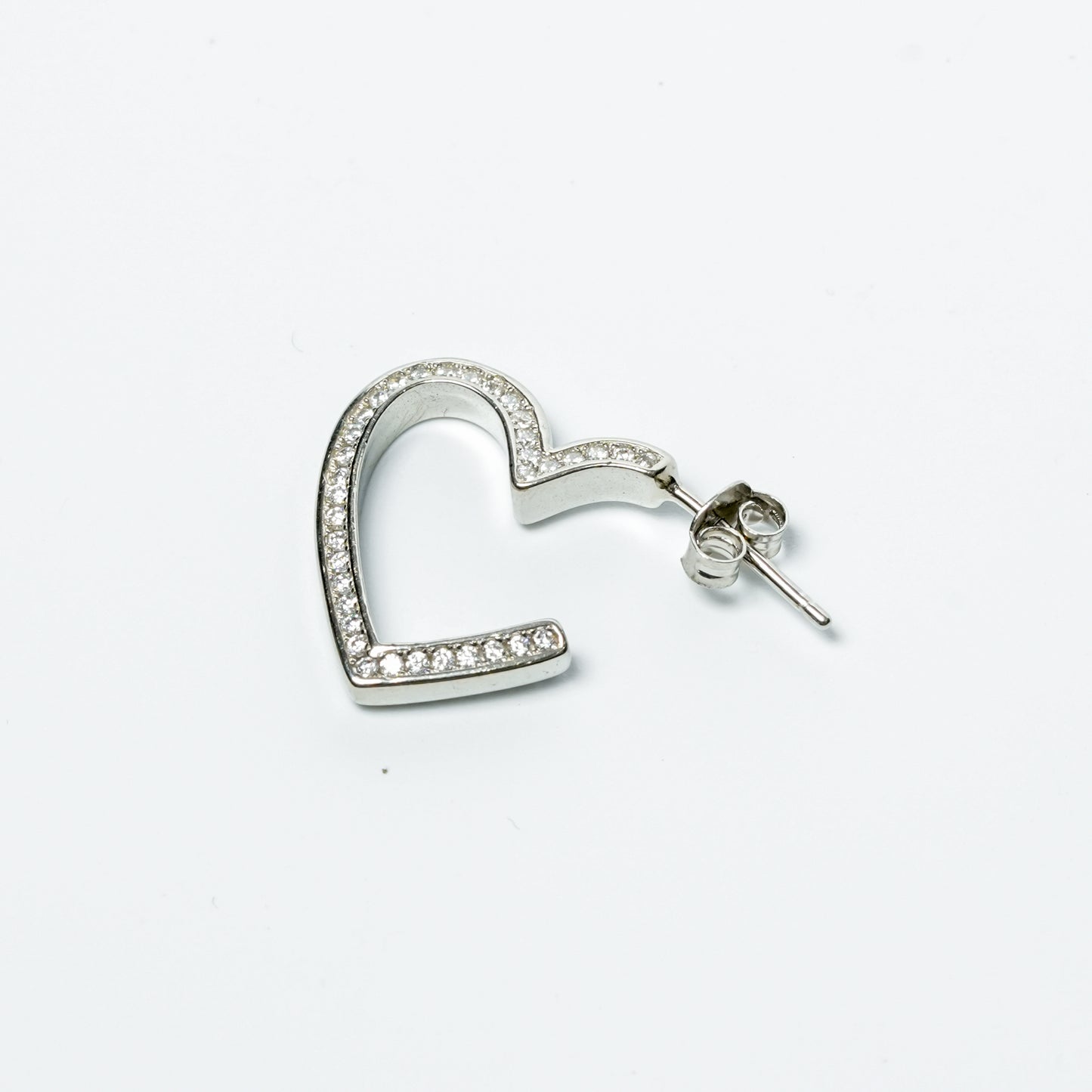 CZ Heart Stud Earrings