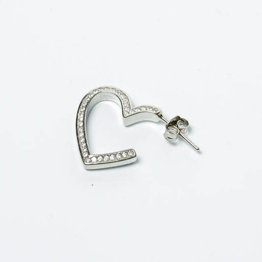 CZ Heart Stud Earrings