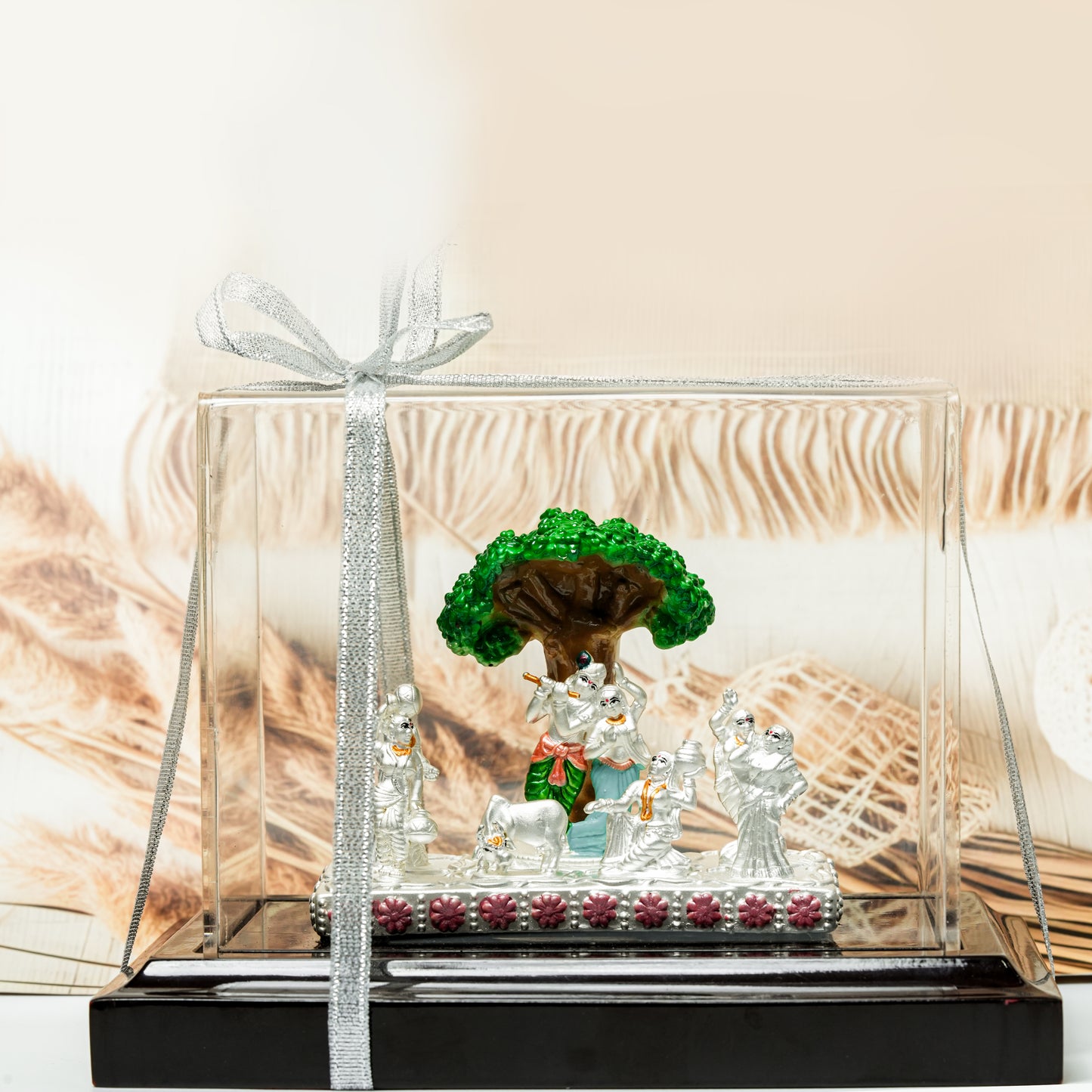 Krishna Leela Idol with Acrylic Display Case