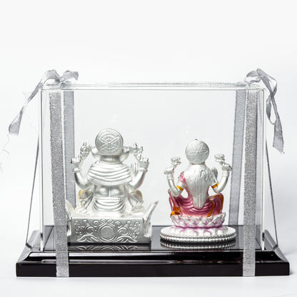 Lakshmi & Ganesh Idol Set with Premium Acrylic Display Case